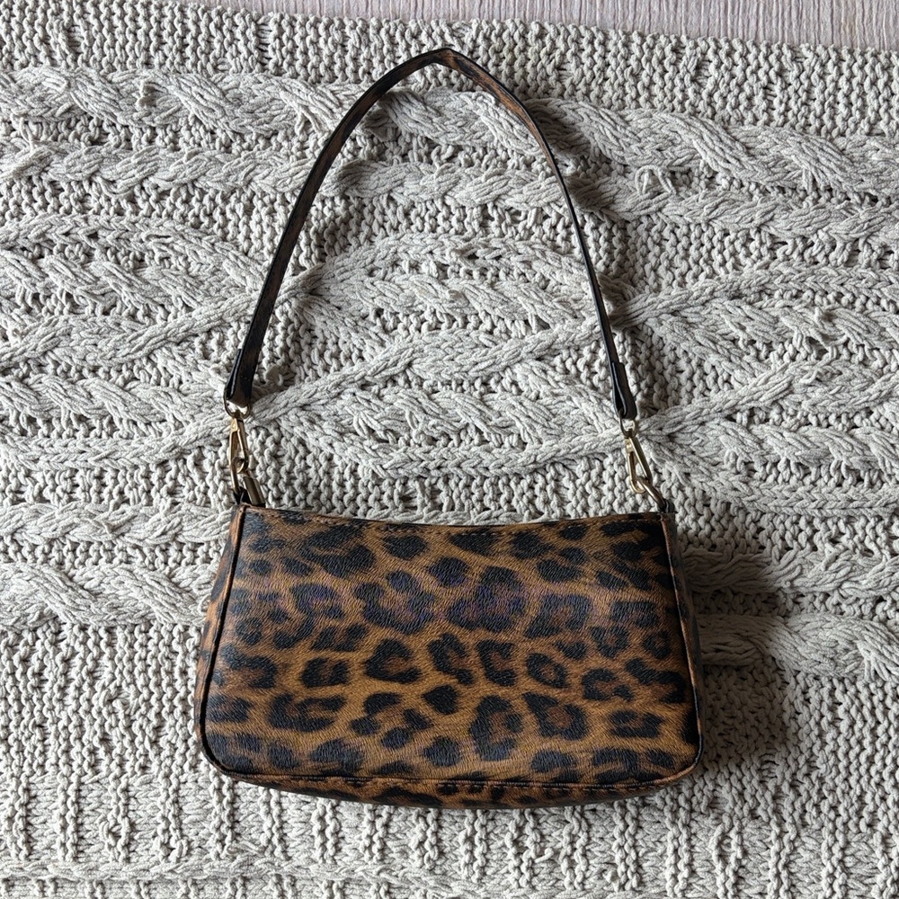 Leopard Print Shoulder Bag - Brown Animal Print
